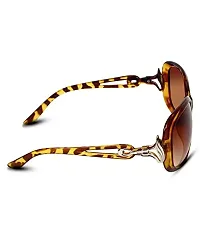 GLAMORSTYL Stylish Butterfly Over size Sunglasses for women(Size Medium) TIGER BROWN-thumb2