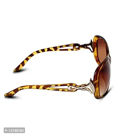 GLAMORSTYL Stylish Butterfly Over size Sunglasses for women(Size Medium) TIGER BROWN-thumb3