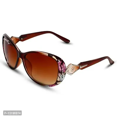 GLAMOSTYL 2022 Women's Oversize Eyewear Butterfly Shape Sunglasses (BROWN)