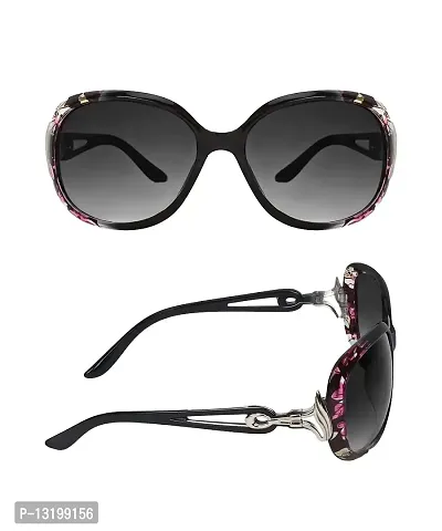 GLAMORSTYL Stylish Modern Cat eye Over size Sunglasses for women(Size Medium) YK0095 Black - Pack of 1