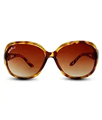 GLAMORSTYL Stylish Butterfly Over size Sunglasses for women(Size Medium) TIGER BROWN-thumb1