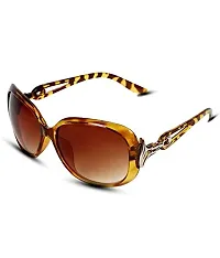 GLAMORSTYL Stylish Butterfly Over size Sunglasses for women(Size Medium) TIGER BROWN-thumb4