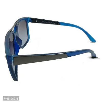 GLAMORSTYL Square Wayfarer Unisex Sunglasses Designer Frame, Black Lens (Medium) Pack of 1 (Brown)-thumb5
