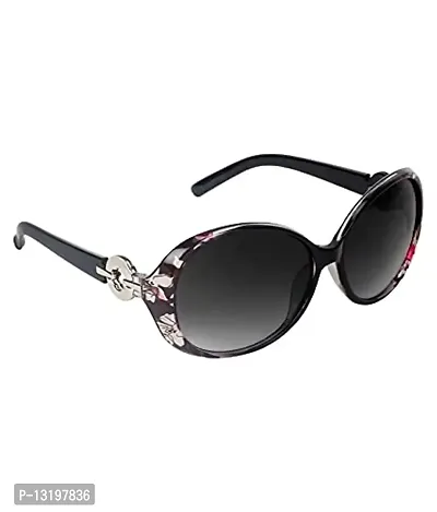 GLAMORSTYL Stylish Aviator Uv Protected women ovel Sunglasses(Lens-Black||