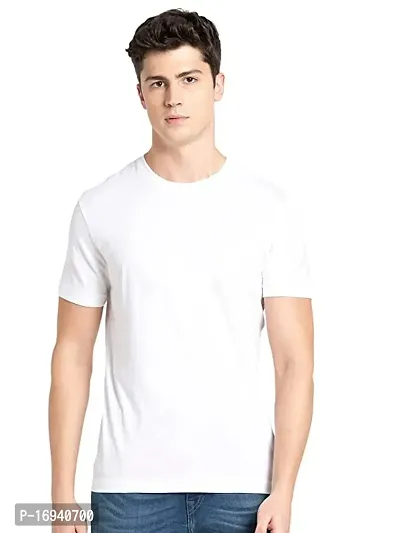 Stylish Cotton White T Shirt For Man-thumb0