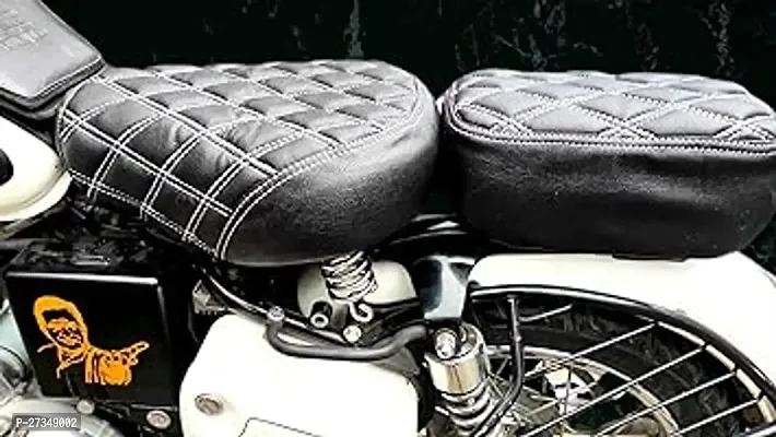 Cushion Seat Cover Compatible with Classic 350or500 Diamond Design Black with White-thumb0