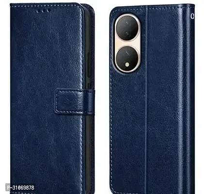 FASCINATING ACCESSORIES Shock Proof Flip Cover Back Case Cover for VIVO Y100 5G Flexible  Leather Finish  Card Pockets Wallet And Stand  Chestnut BLUE-thumb0