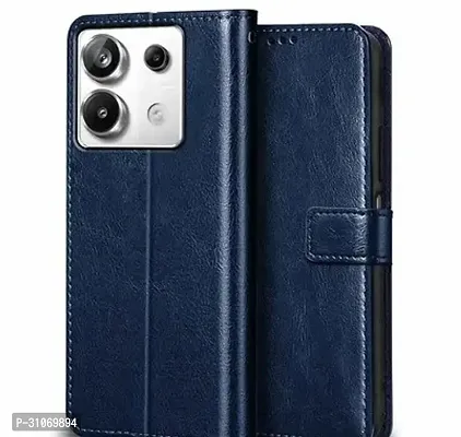 FASCINATING ACCESSORIES Vintage Shock Proof Flip Cover Back Case Cover for XIAOMI REDMI NOTE 13 5G Flexible  Leather Finish  Card Pockets Wallet And Stand  BlUE