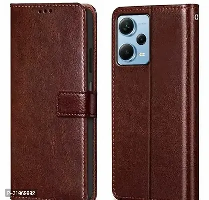 FASCINATING ACCESSORIES Shock Proof Flip Cover Back Case Cover for REDMI NOTE 12 PRO 5G Flexible  Leather Finish  Card Pockets Wallet And Stand  Chestnut BROWN-thumb0