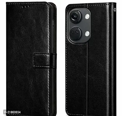 FASCINATING ACCESSORIES Shock Proof Flip Cover Back Case Cover for ONEPLUS NORD CE3 5G Flexible  Leather Finish  Card Pockets Wallet And Stand  BLACK