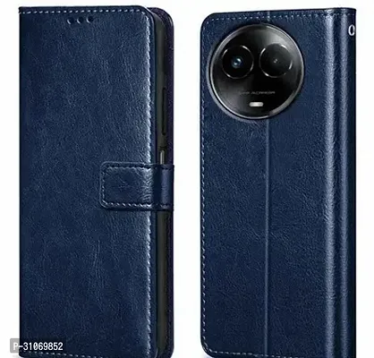 FASCINATING ACCESSORIES VINTAGE Shock Proof Flip Cover Back Case Cover for REALME 11X 5G Flexible  Leather Finish  Card Pockets Wallet And Stand  BLUE