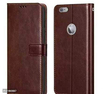 FASCINATING ACCESSORIES Shock Proof Flip Cover Back Case Cover for IPHONE 6PLUS,Leather Finish  Card Pockets Wallet And Stand BROWN