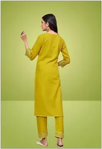 Attractive Straight Multicoloured Self Design Cotton Kurta Bottom With Dupatta For Women-thumb1