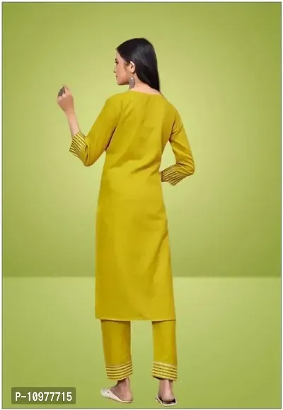 Attractive Straight Multicoloured Self Design Cotton Kurta Bottom With Dupatta For Women-thumb2