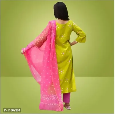 Straight Yellow Cotton Kurta Sets For Women-thumb2