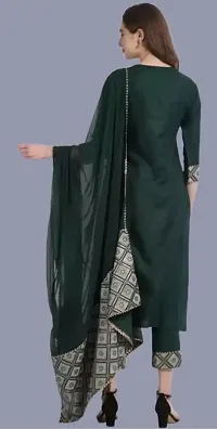 Straight Green Cotton Kurta Sets For Women-thumb1