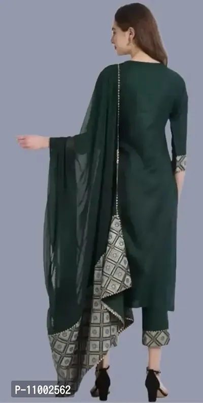 Straight Green Cotton Kurta Sets For Women-thumb2