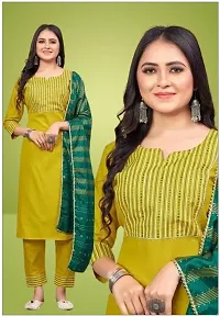 Straight Yellow Cotton Kurta Sets For Women-thumb2