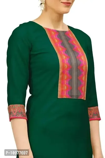 Attractive Straight Green Printed Cotton Kurta Bottom With Dupatta For Women-thumb3