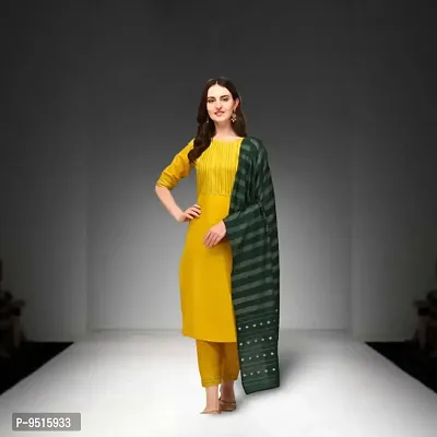 Fashionable Cotton Kurta Bottom With Dupatta Set For Women-thumb0
