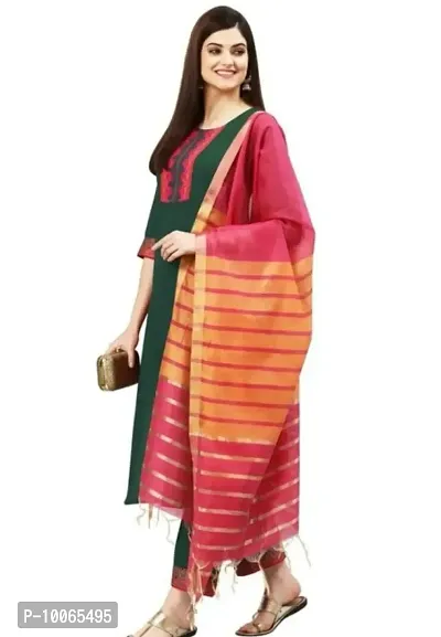 Beautiful Cotton Kurta Bottom With Dupatta For Women-thumb4