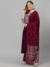 Cotton Foil Printed Kurta With Dupatta set-thumb2