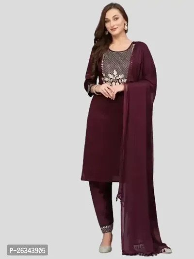 Cotton Embriodery Kurta, bottom and duppata set