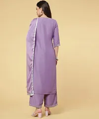 Embroided Lavender kurat Set-thumb2