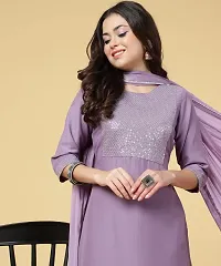 Embroided Lavender kurat Set-thumb3