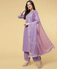 Embroided Lavender kurat Set-thumb1