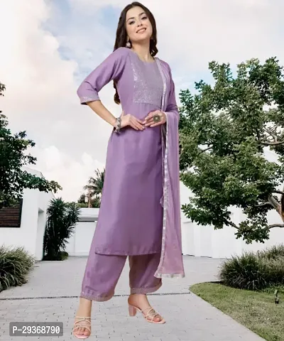 Classic Cotton Kurta, Bottom and Dupatta Set for Women-thumb4