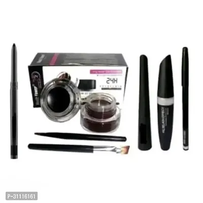 Gel Eyeliner Black Brown3 In1 Mascara Waterproof Eyeliner Eyebrow Pencil Long Lasting Kajal Pack of 6