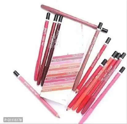 Waterproof Professional Multicolored Matte Super Matte Lip Liner Pencil  Set of 12-thumb0