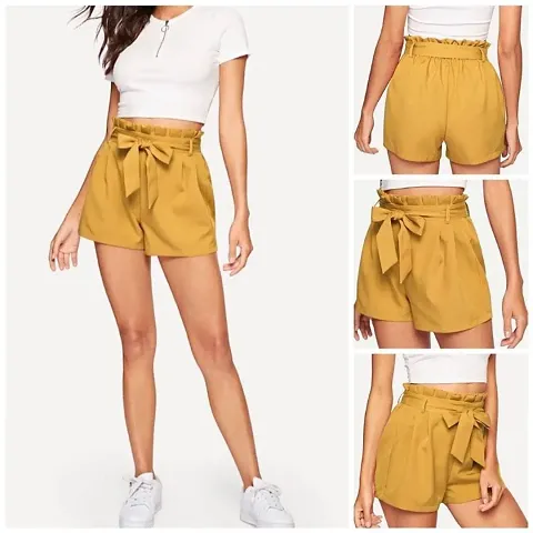 Stylish Solid Rayon Shorts For Women