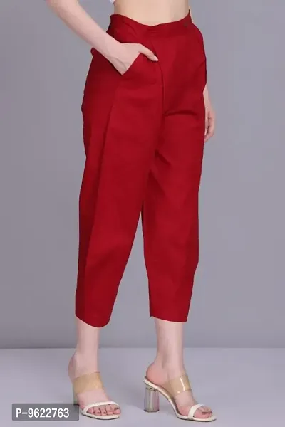 Fancy Cotton Baggy Cropped Pant For Women