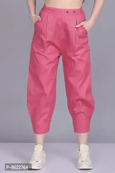 Fancy Cotton Baggy Cropped Pant For Women