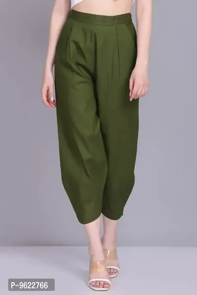 Fancy Cotton Baggy Cropped Pant For Women