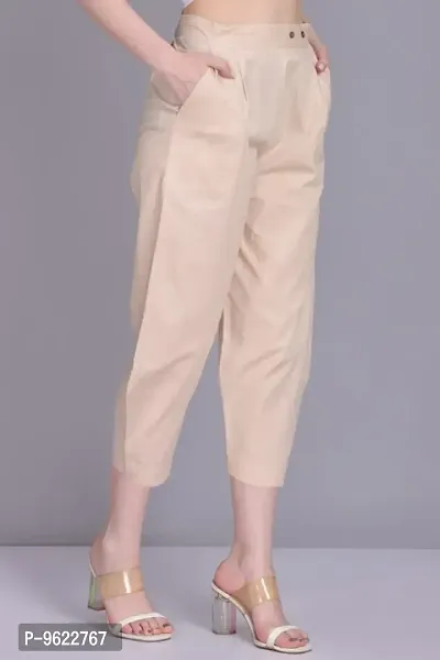 Fancy Cotton Baggy Cropped Pant For Women