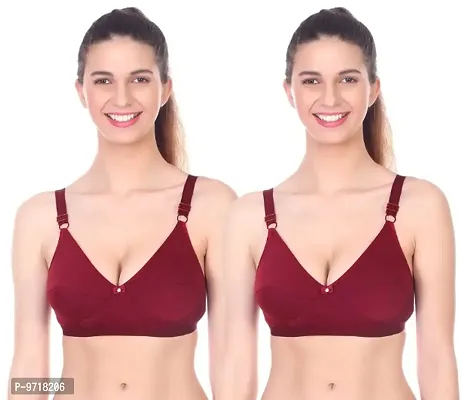 Buy Woman Everyday Non Padded Bra Pack Of 2 Maroon Online In India At  Discounted Prices