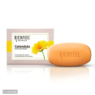 Richfeel Anti Acne Soap | Calendula Power of Soothing For Skin prone Extracts to  Blemishes Physician Formulated Helps Calm Replenish 75 g Pack-thumb5