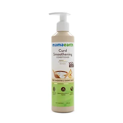 Mamaearth Curd Smoothening Conditioner For Women and Men; with Curd  Keratin for Smooth  Shiny Hair- 250 ml; Nourishes Dry Hair  Controls Frizz