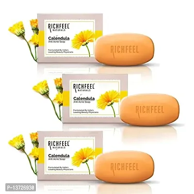 Richfeel Calendula Acne Soap, 75g (Pack of 3)-thumb0