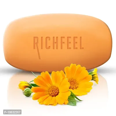 Richfeel Calendula Anti Acne Soap | Power of Soothing Calendula Extracts | For skin prone to Acne  Blemishes | Physician Formulated | Helps Calm  Replenish Skin | 75 g (6)-thumb2