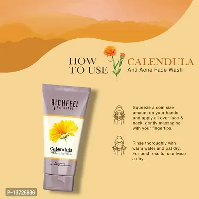 Richfeel Anti Acne Calendula Face Wash | Power of Soothing Calendula Extracts | For Skin prone to Acne  Blemishes | Physician Formulated | Helps Calm  Replenish Skin | 100 g (Pack of 2)-thumb4