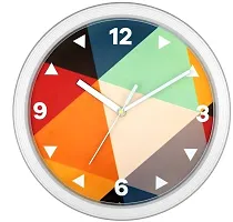 Round Shape Classic designer Attractive digits with geometric colorful dial wall clock-thumb3