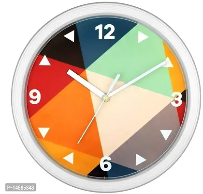 Round Shape Classic designer Attractive digits with geometric colorful dial wall clock-thumb4