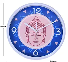 Round Shape Classic meditating buddha blue and pink color wall clock-thumb2