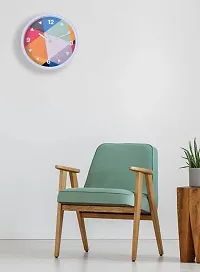 Round Shape Classic designer Attractive digits with geometric colorful dial wall clock-thumb1