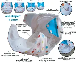 Pack Of 2 Reusable Cloth Diapers Washable, Adjustable Size With Insert Pads-thumb2