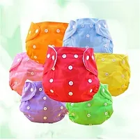 Pack Of 4 Reusable Cloth Diapers Washable, Adjustable Size With Insert Pads-thumb1